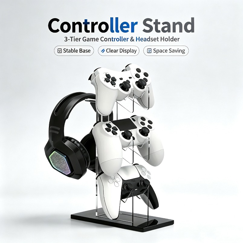 Desk Setup Headphones - Kontrol Cihazı Standı 3 Katmanlı Kulaklık