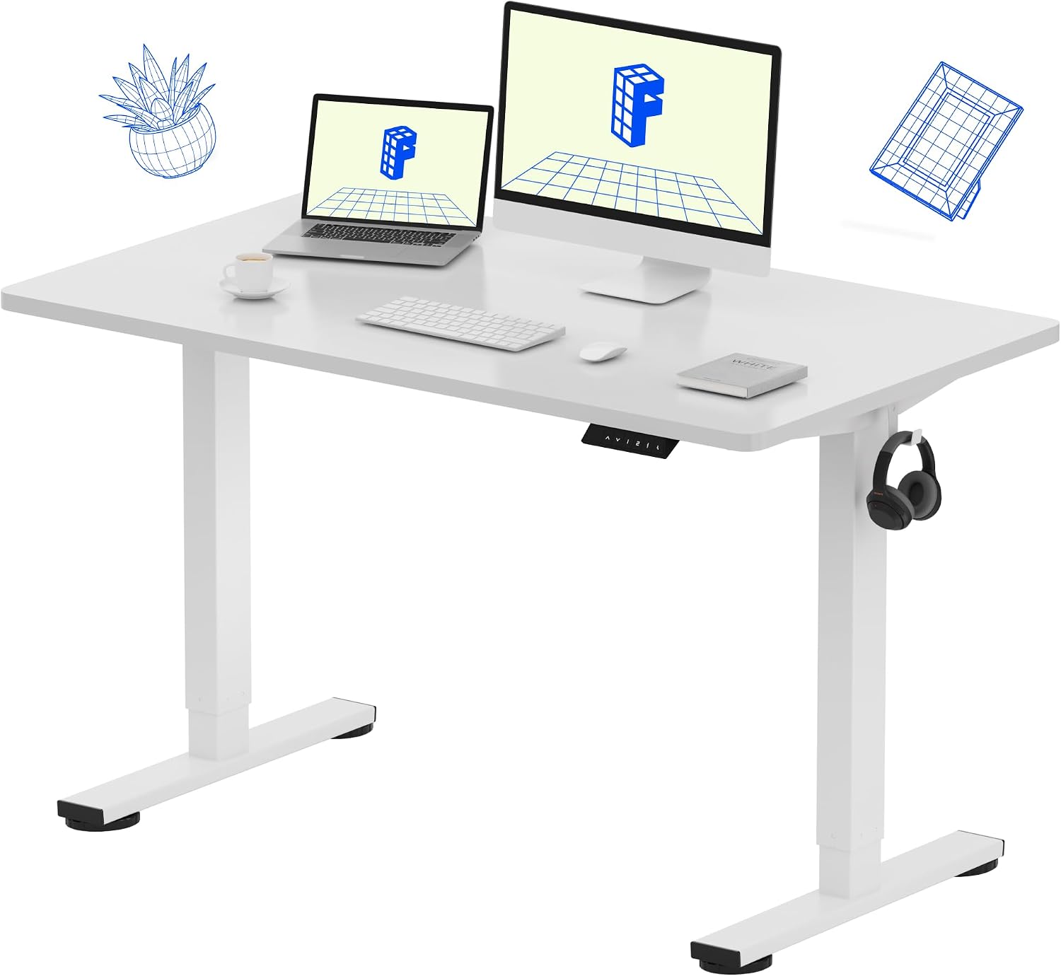 Desk Setup One Monitor - Ayakta Çalışma Masası 48 İnç 24