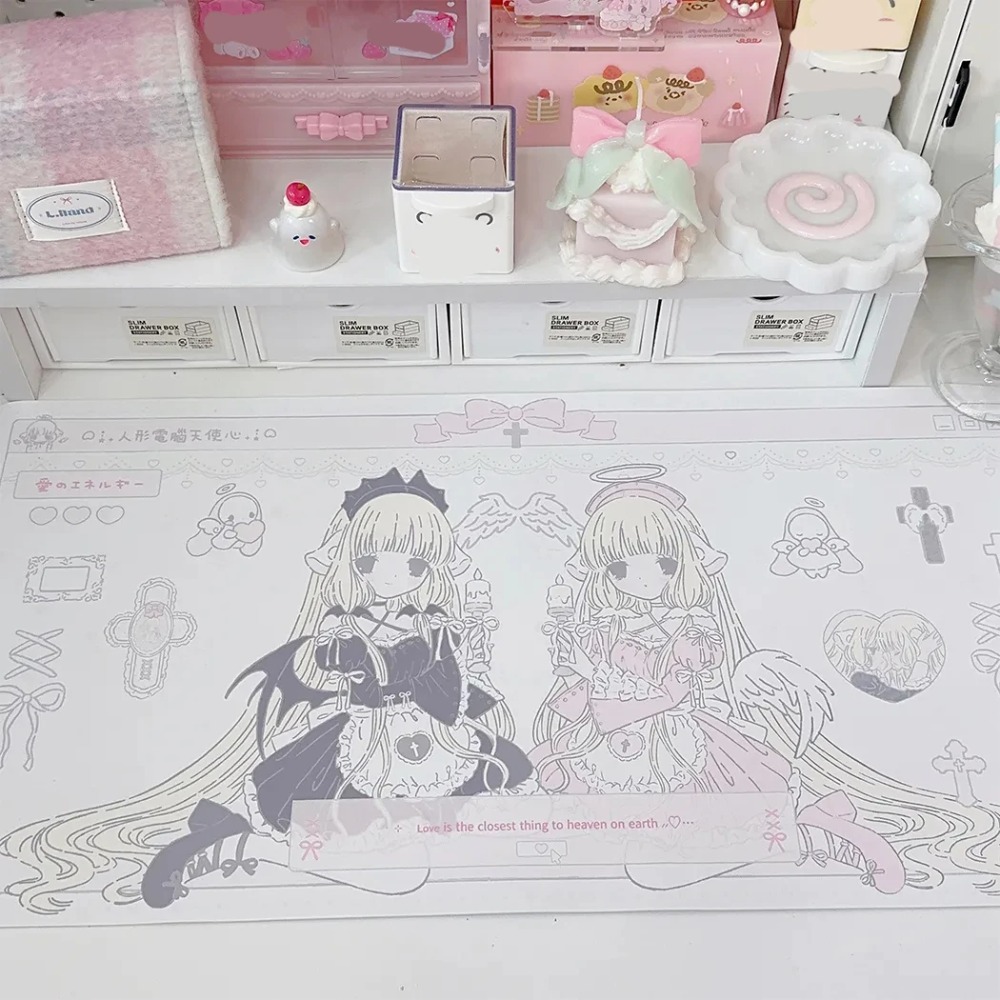 Desk Setup Dorm - Orijinal Chobits Twins Masa Matı Su