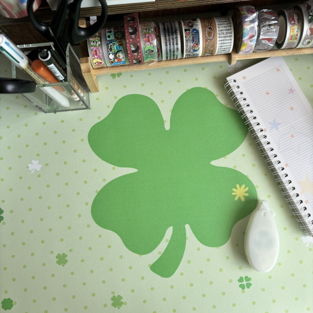 Desk Pad Leather Large - Dört Yapraklı Yonca Göz Koruyucu Deri