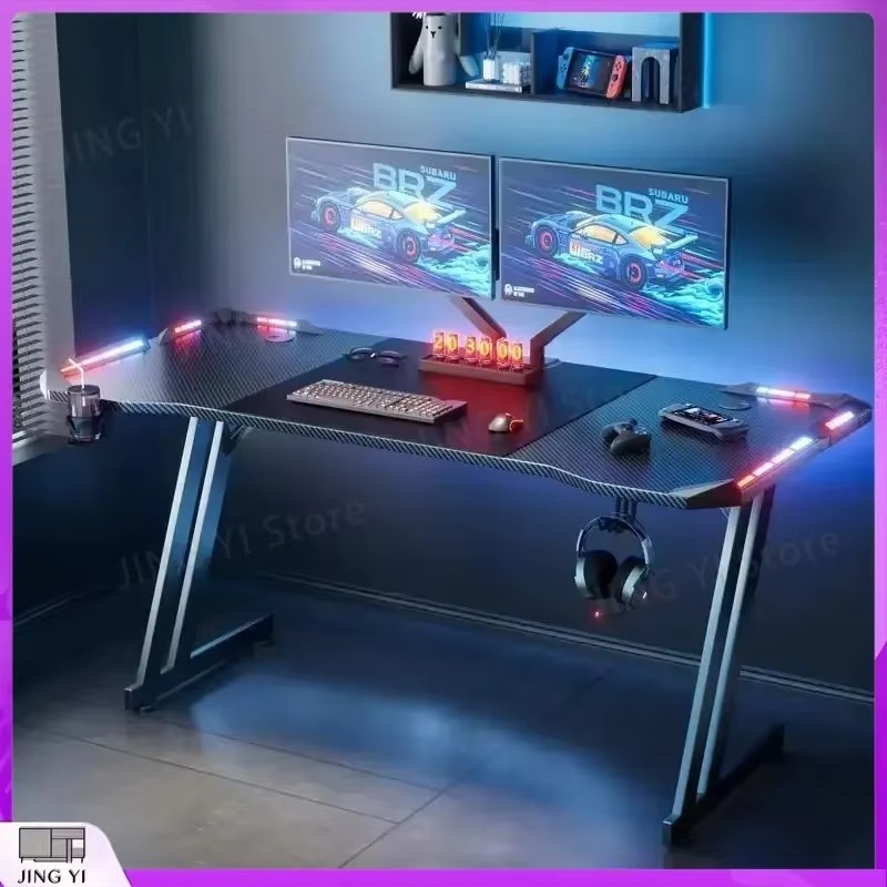 Desk Setup Headphones - LED Işıklı Oyun Masası, Karbon Fiber