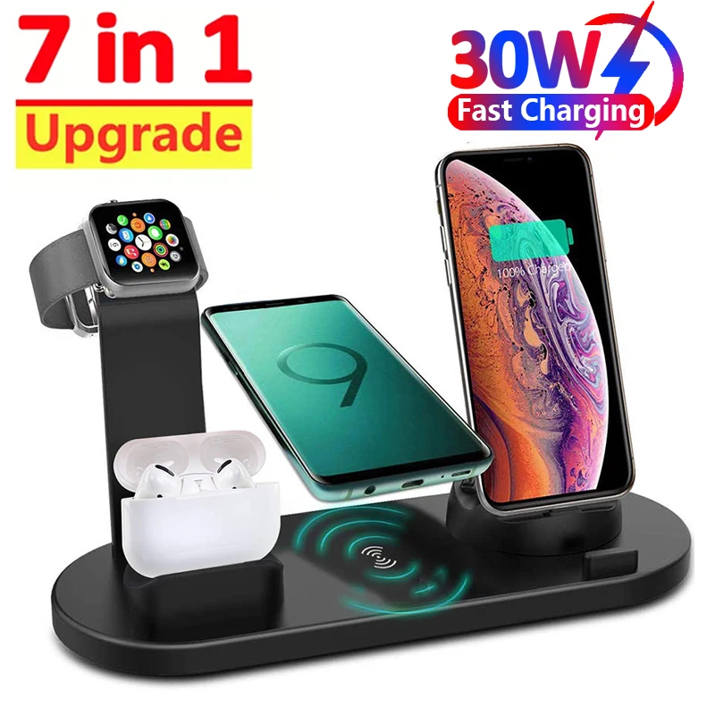 Desk Setup Apple - 7 In 1 Kablosuz Şarj Standı