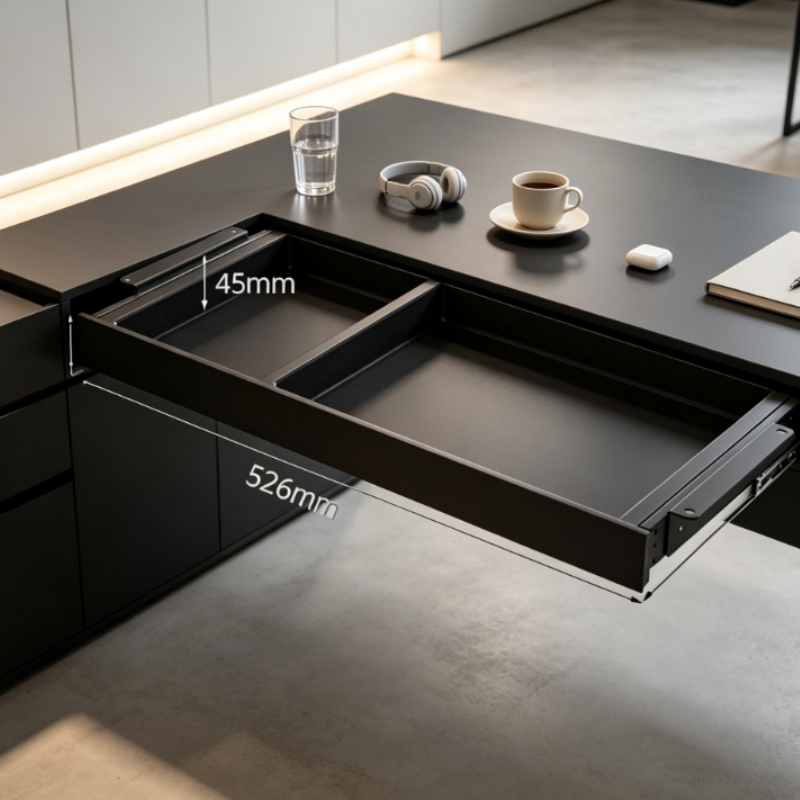Desk Setup Organizer - Premium Masa Altı Sürgülü Saklama Tepsisi,