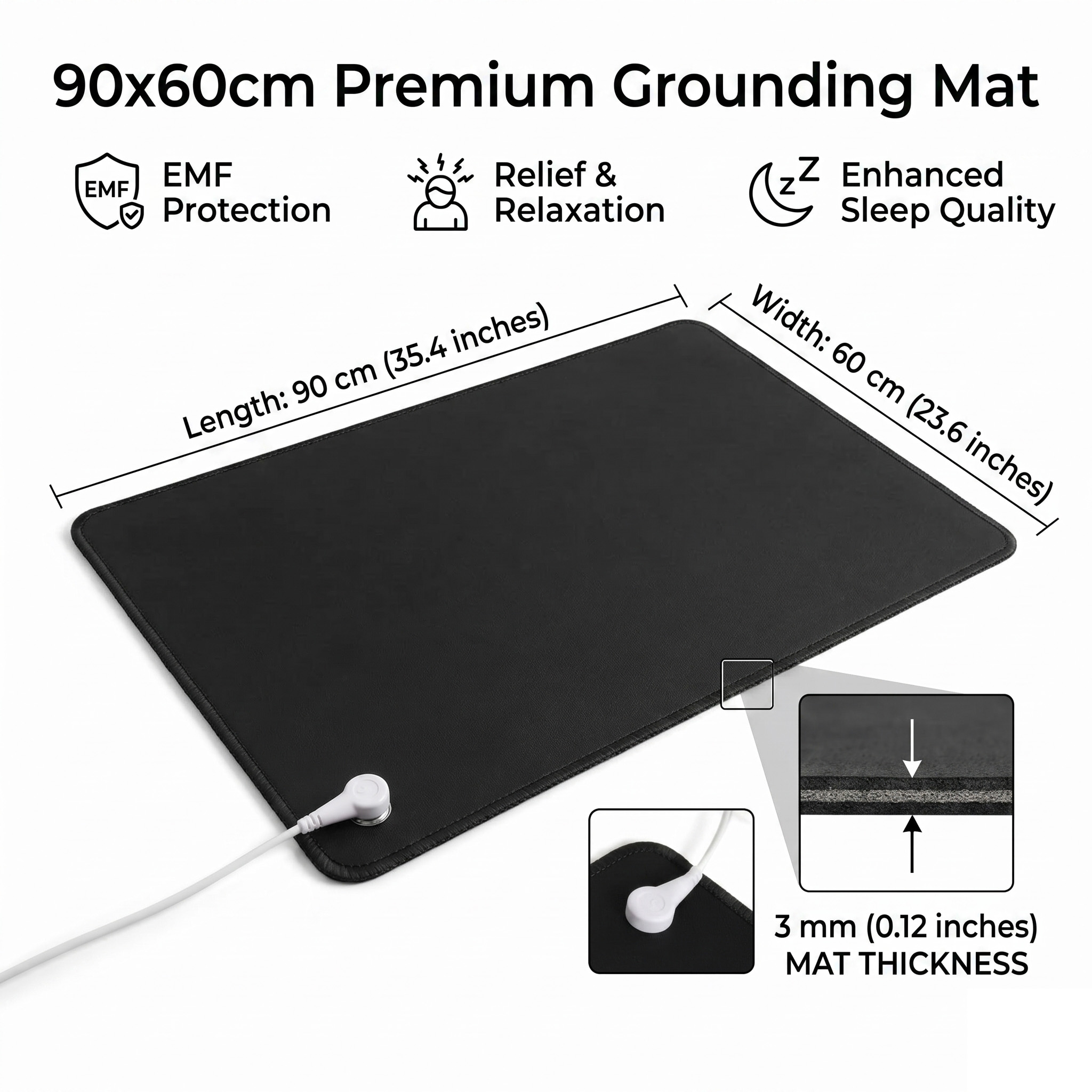 Desk Pad Leather Large - 3mm PU Deri Topraklama Matı Topraklama