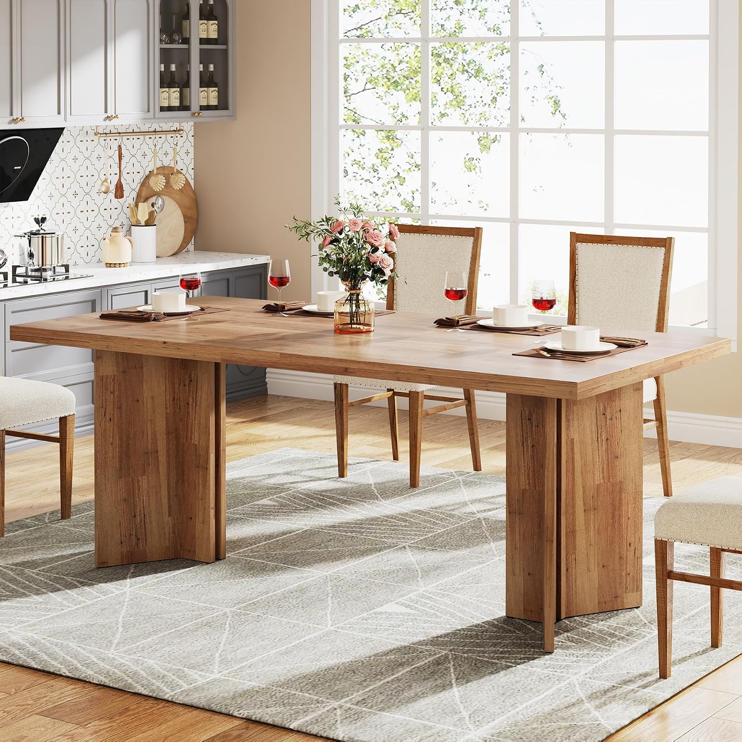 4 ila 6 Kişilik Büyük Dikdörtg - Desk Setup Brown incelemesi ve fiyatı
