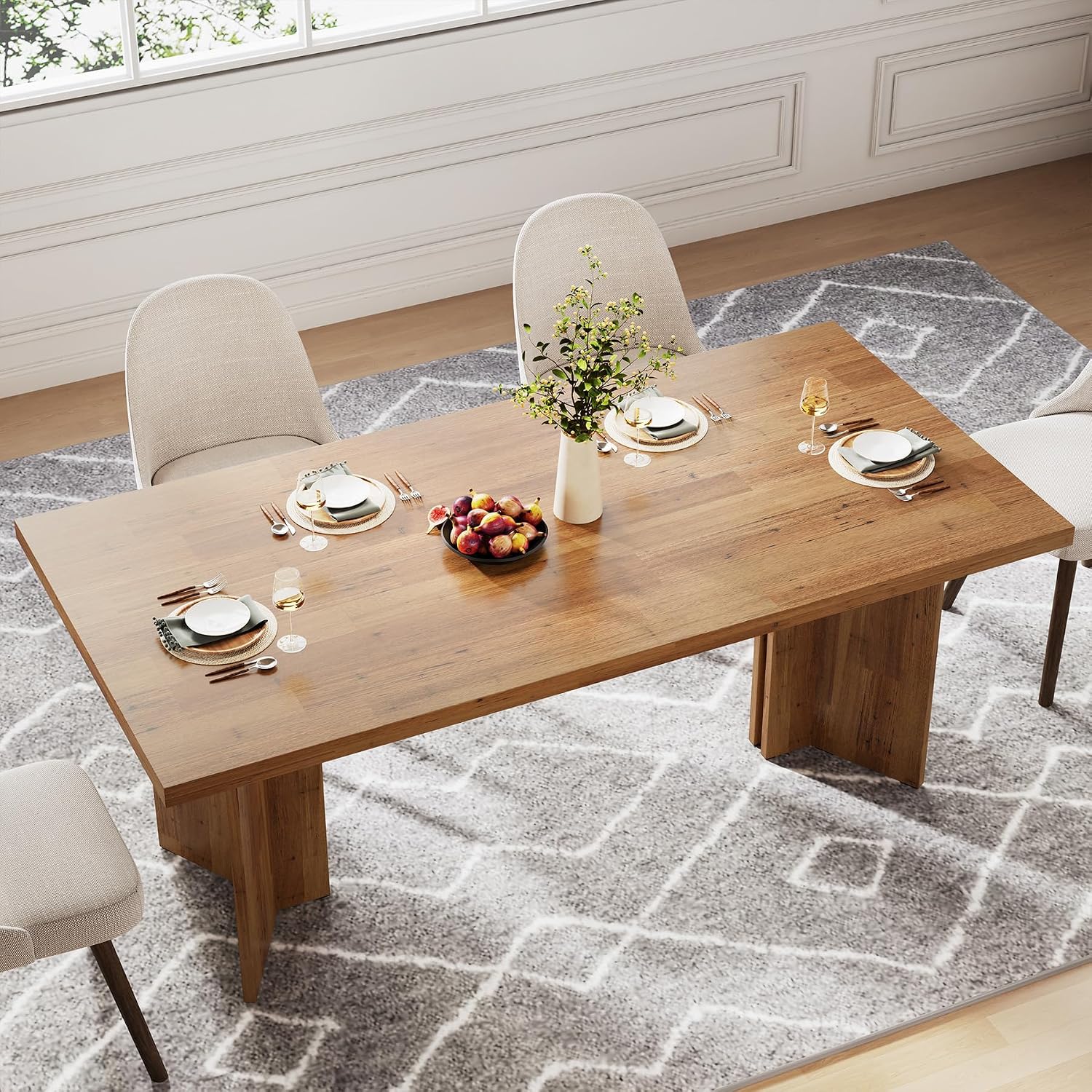 4 ila 6 Kişilik Büyük Dikdörtg - Desk Setup Brown incelemesi ve fiyatı